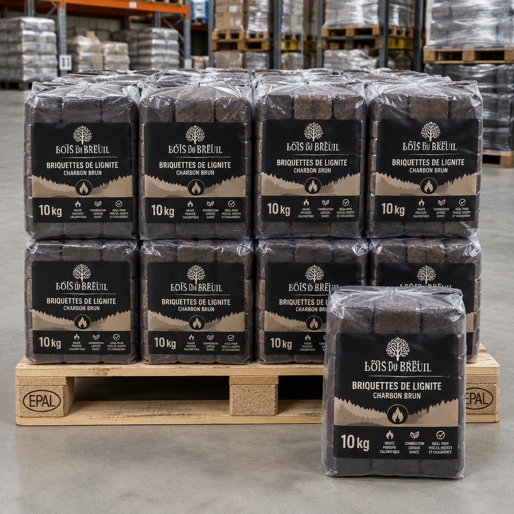 Briquettes de lignite REKORD - palette 750 kg (75 x 10 kg)
