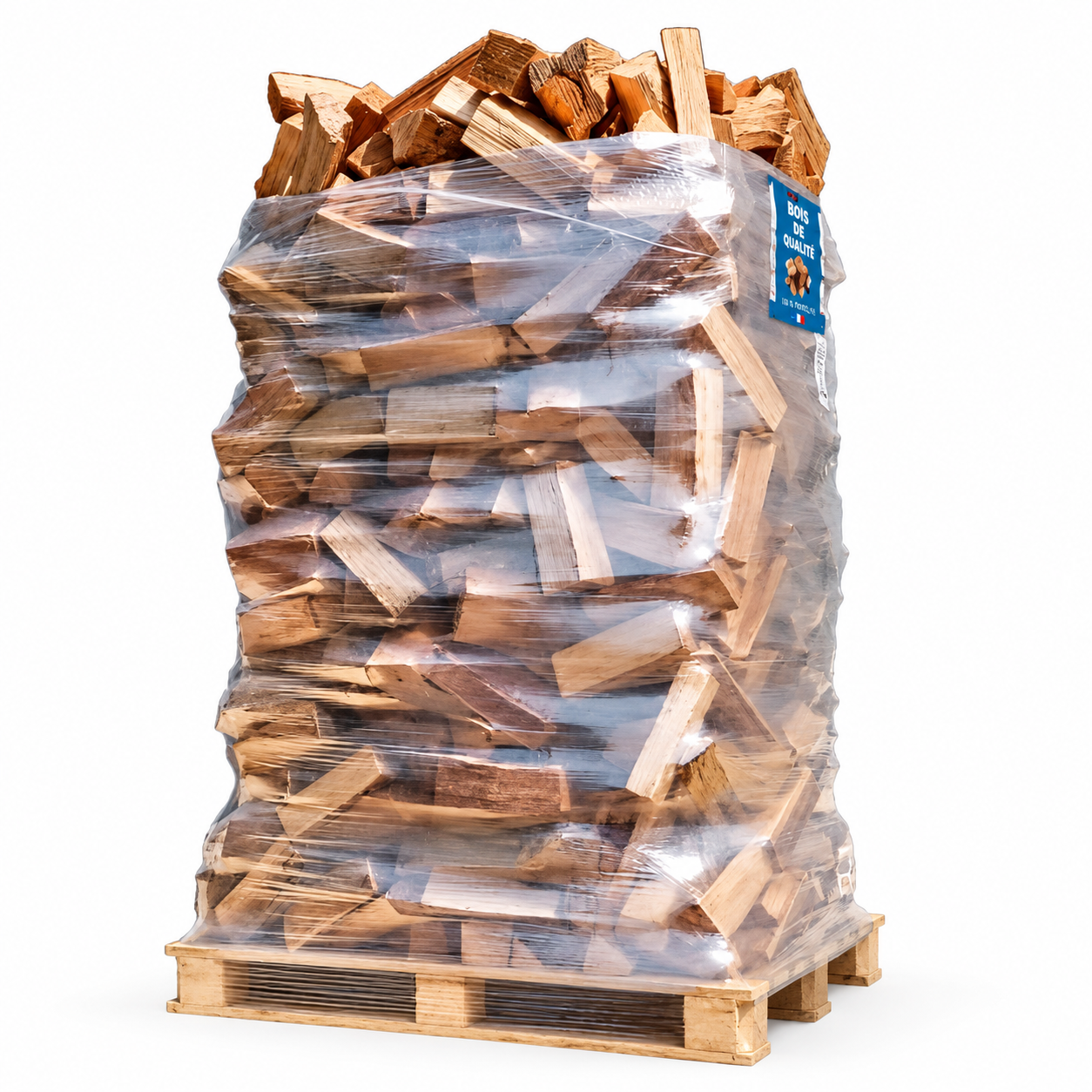 Bois de chauffage premium 40 cm – Palette 2 m³ / 1,85 stère – 100 % feuillus durs