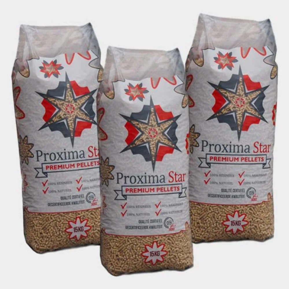 Palette de Pellets PROXIMA STAR – 100 % Bois Résineux – 990 kg (66 sacs de 15 kg)